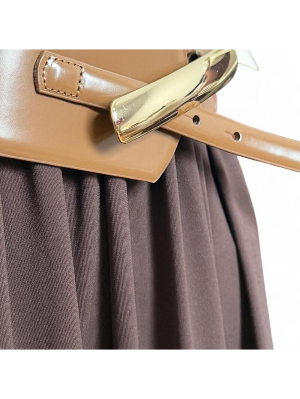 B-Low The Belt Tan Leather Belt with Gold Buckle, Size M, New with Tags